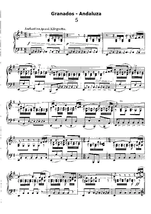 télécharger la partition d'accordéon Andaluza (Piano) au format PDF