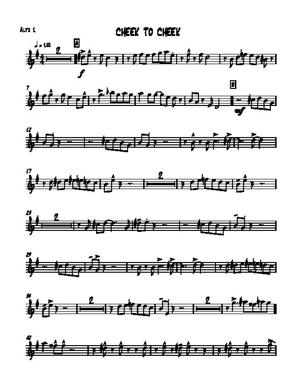 télécharger la partition d'accordéon Cheek To Cheek (Full Big band / Orchestration Complète pour Big Band) au format PDF