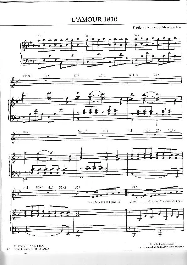 télécharger la partition d'accordéon L'amour 1830 au format PDF