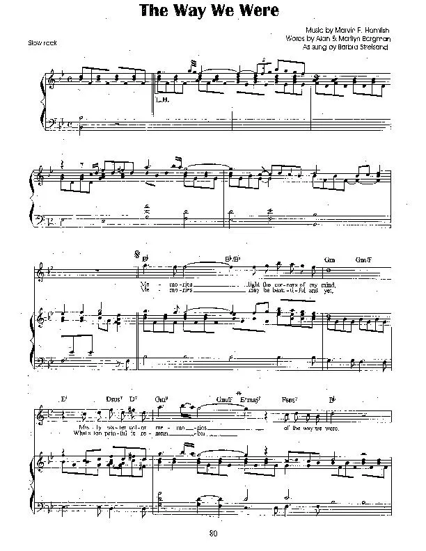 télécharger la partition d'accordéon The way we were) (Slow Rock) au format PDF
