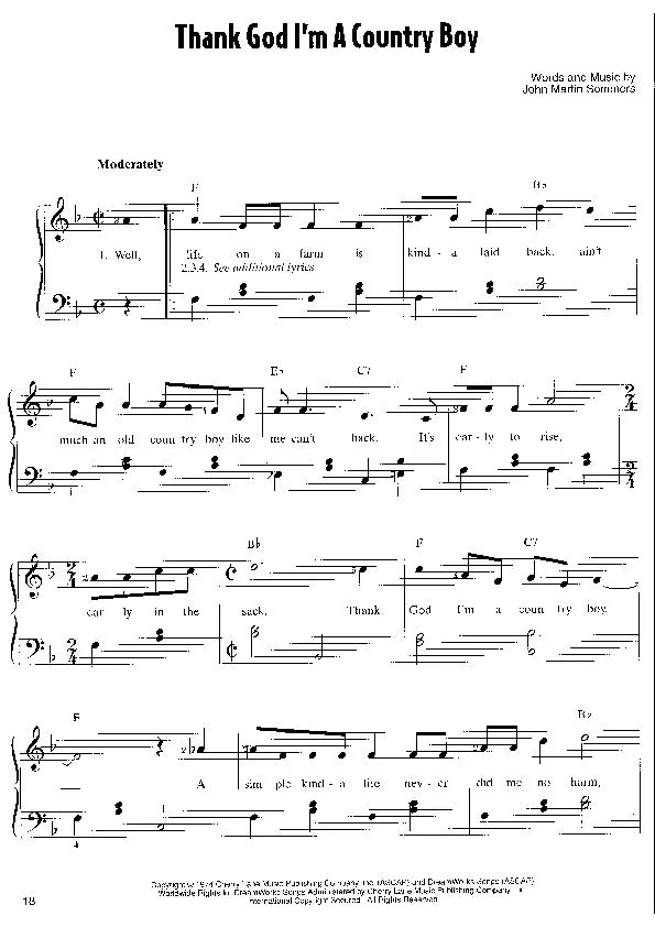 télécharger la partition d'accordéon Thank God I'm a country boy (Chant : John Denver) (Country Quickstep Linedance) au format PDF