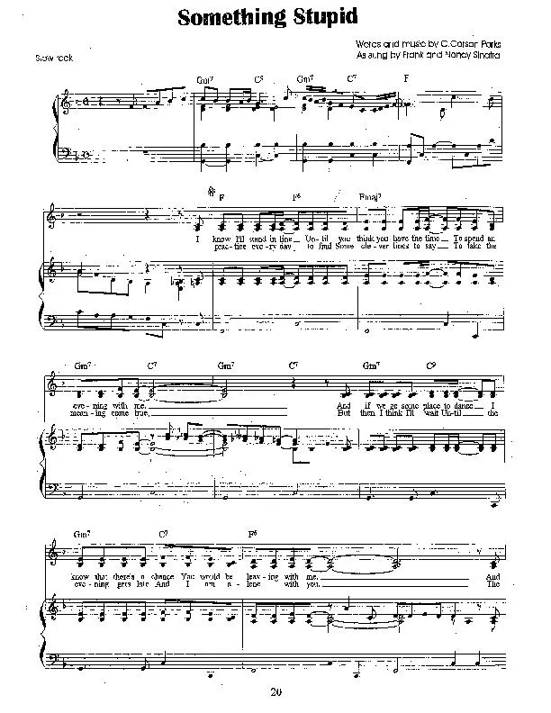 télécharger la partition d'accordéon Something stupid (Chant : Frank & Nancy Sinatra) (Rumba) au format PDF