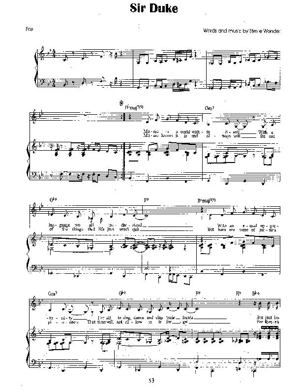 télécharger la partition d'accordéon Sir Duke (Fox-Trot) au format PDF