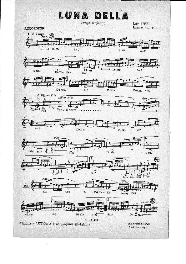 télécharger la partition d'accordéon Luna Bella (Orchestration) (Tango Argentin) au format PDF