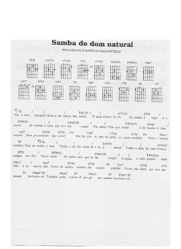 télécharger la partition d'accordéon Samba do dom natural au format PDF