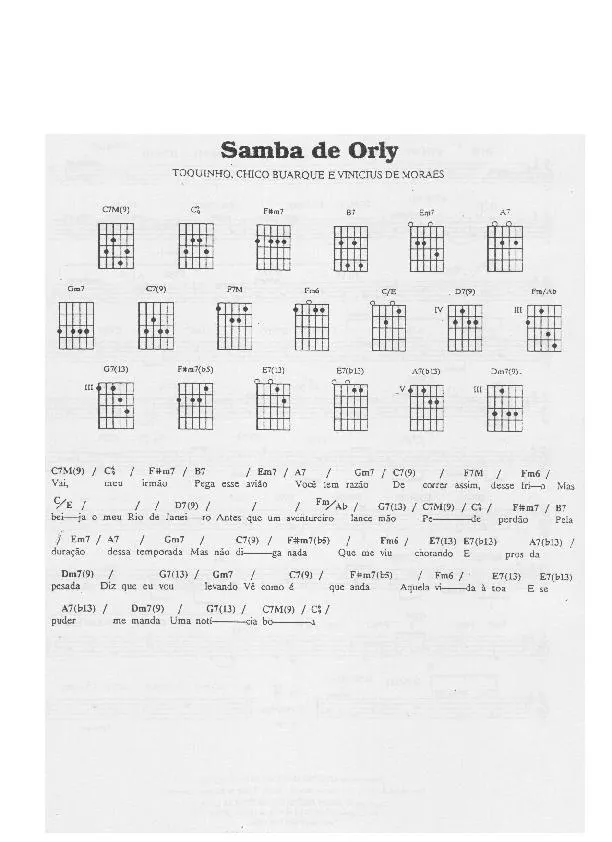 télécharger la partition d'accordéon Samba de Orly (Bossa Nova) au format PDF