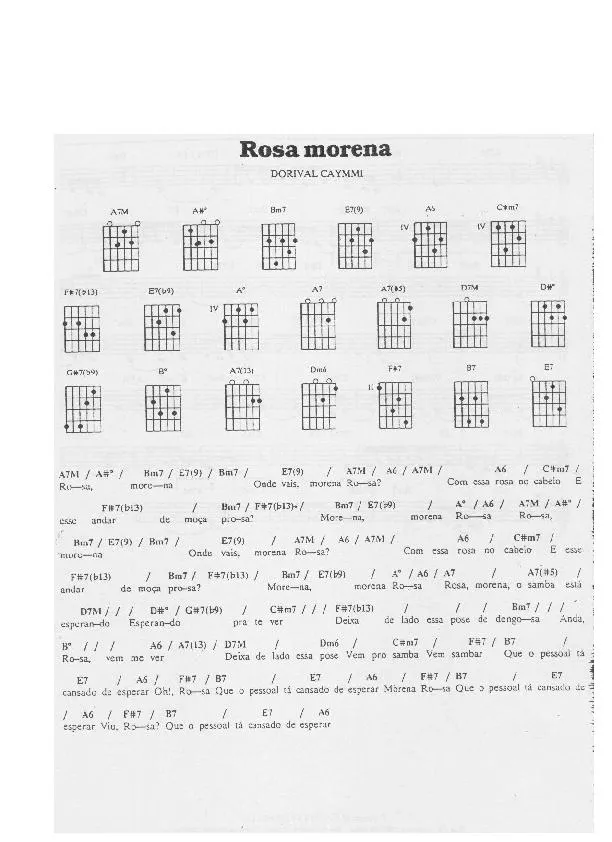 télécharger la partition d'accordéon Rosa morena (Chant : João Gilberto) (Bossa Nova) au format PDF