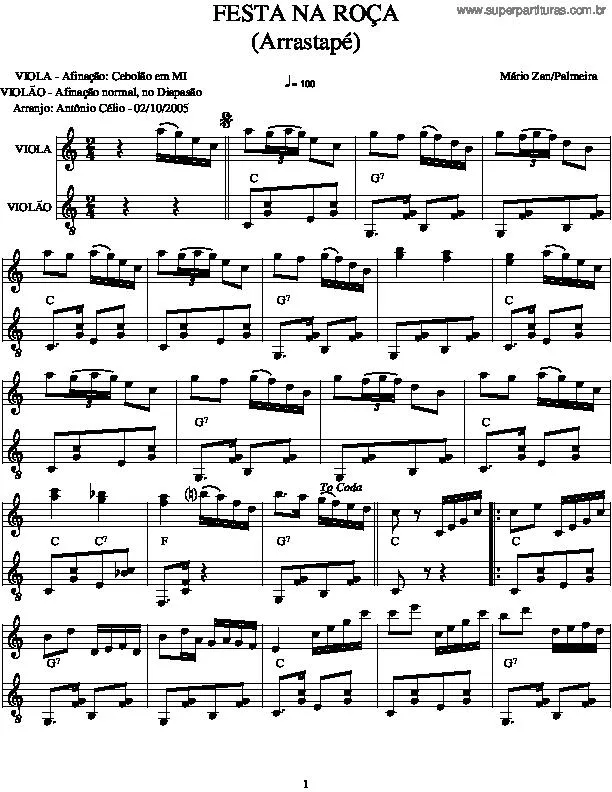télécharger la partition d'accordéon Festa na Roça (Arrastapé) (Arrangement : Antônio Célio) au format PDF