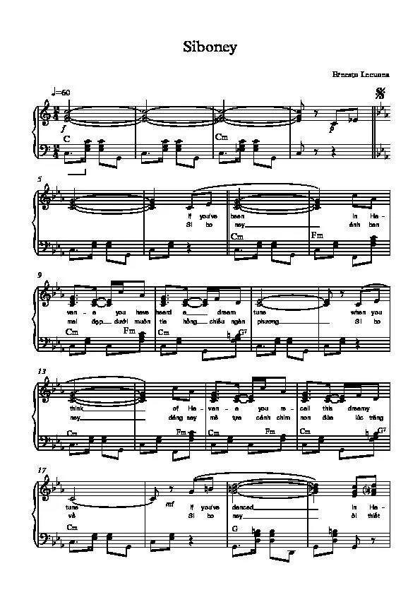 télécharger la partition d'accordéon Siboney (Rumba) au format PDF