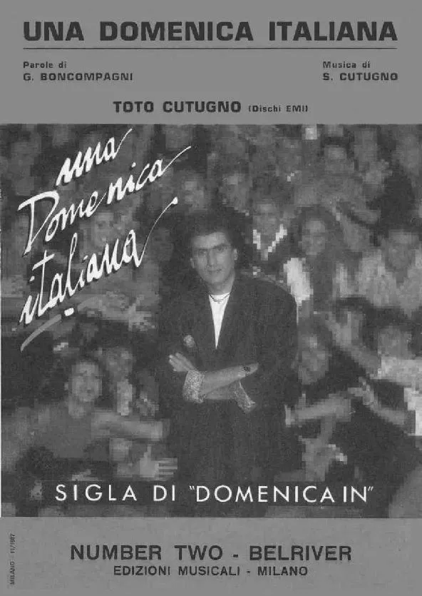télécharger la partition d'accordéon Una Domenica Italiana (Chant : Toto Cutugno) (Canto / Chitarra / Fisarmonica) au format PDF