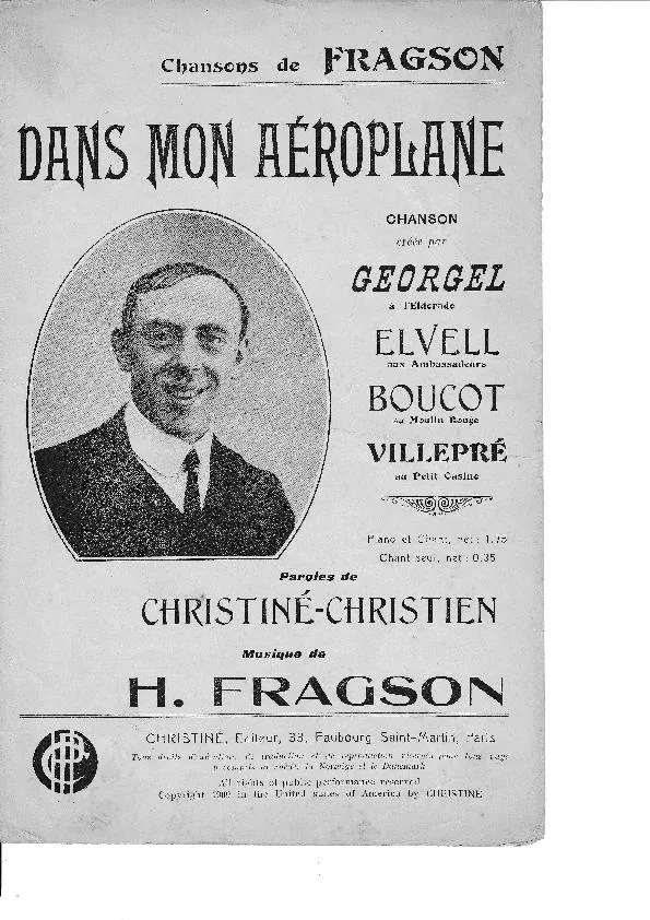 télécharger la partition d'accordéon Dans mon aéroplane au format PDF
