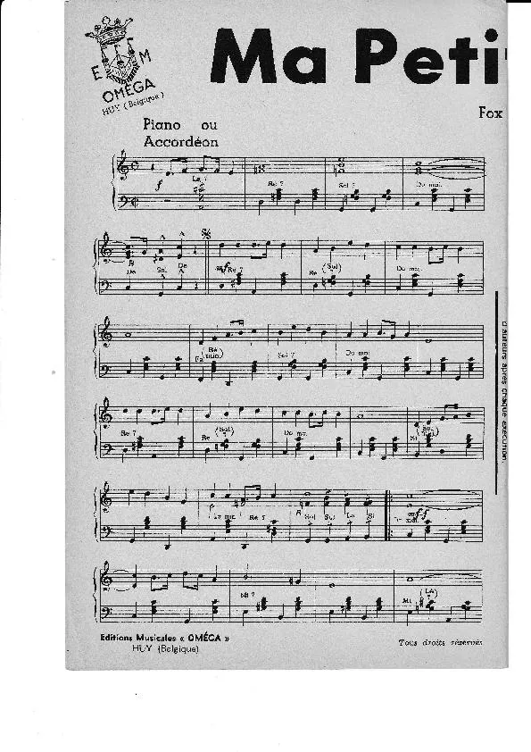 télécharger la partition d'accordéon Ma petite étoile (Fox Trot) au format PDF