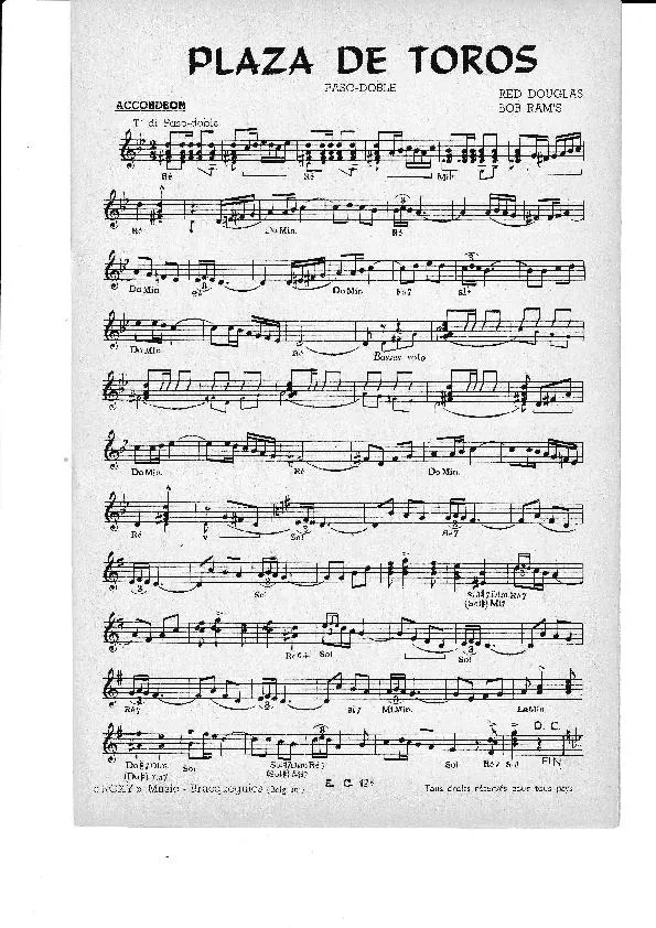 télécharger la partition d'accordéon Plaza de Toros (Orchestration) (Paso Doble) au format PDF