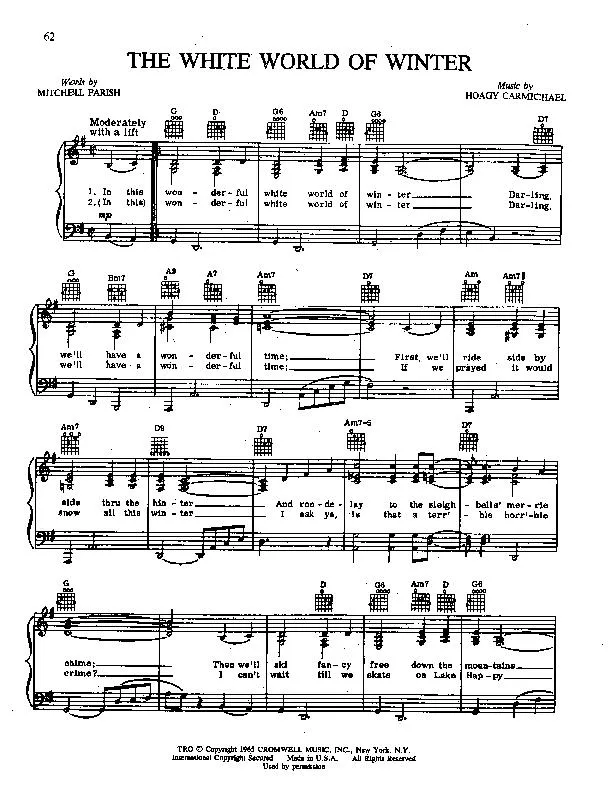 télécharger la partition d'accordéon The white world of Winter (Chant de Noël) au format PDF