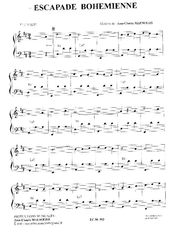 télécharger la partition d'accordéon Escapade Bohémienne (Valse) au format PDF