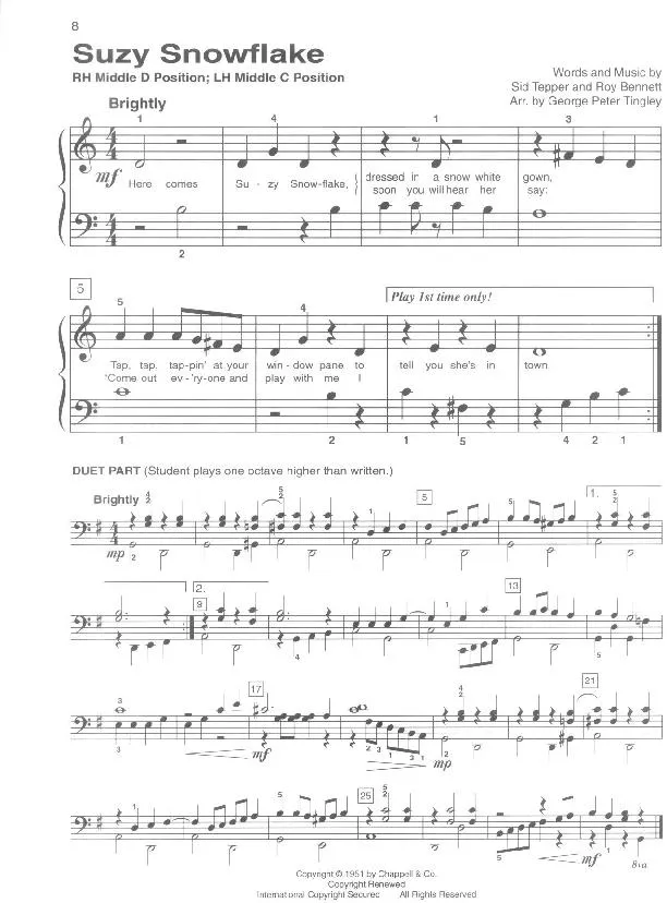 télécharger la partition d'accordéon Suzy Snowflake (Arrangement : George Peter Tingley) (Chant de Noël) au format PDF