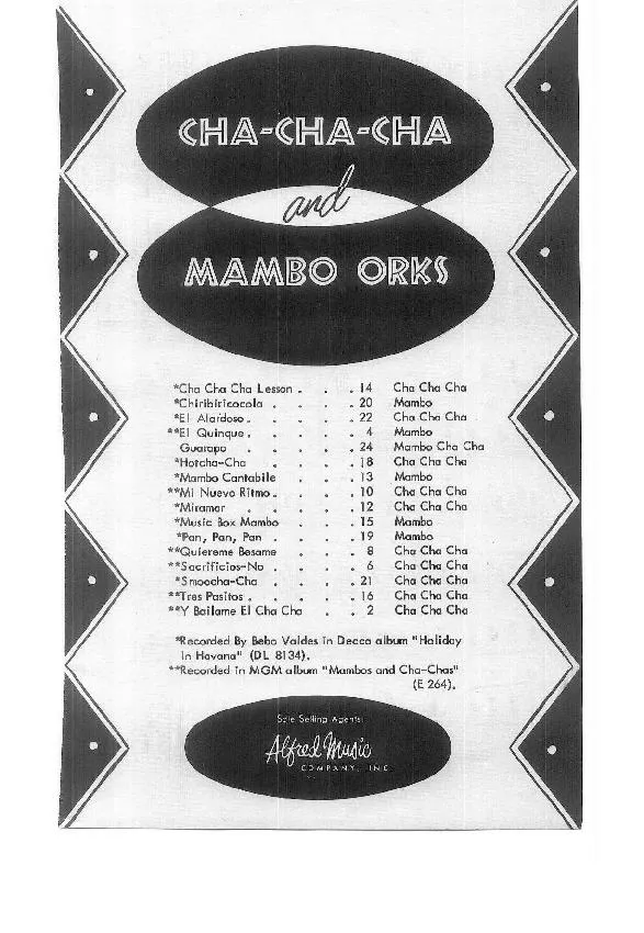 télécharger la partition d'accordéon Cha Cha Cha and Mambo Orks (16 Titres) au format PDF