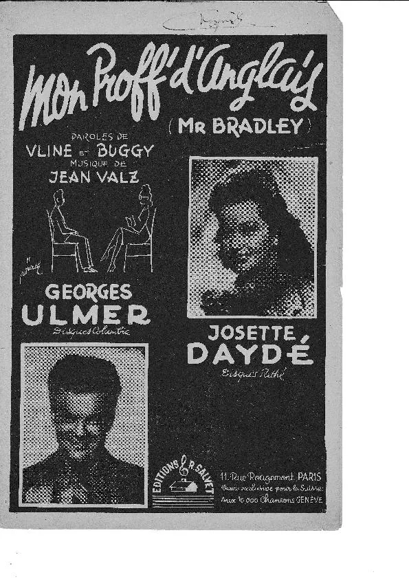 télécharger la partition d'accordéon Mon proff' d'anglais (Mr Bradley) (Chant : Georges Elmer / Josette Daydé) au format PDF