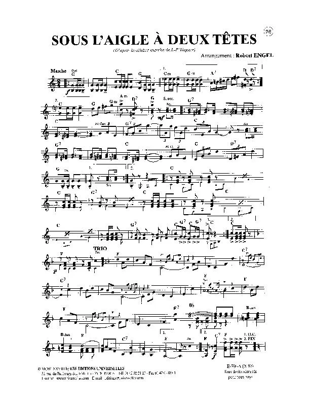 télécharger la partition d'accordéon Sous l'aigle à deux têtes (Under the double aigle) (Arrangement : Robert Engel) (Marche) au format PDF