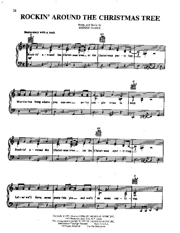 télécharger la partition d'accordéon Rockin' around the Christmas tree (Chant de Noël) au format PDF