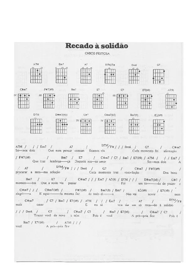 télécharger la partition d'accordéon Recado à solidão (Chant : Maysa) (Bossa Nova) au format PDF