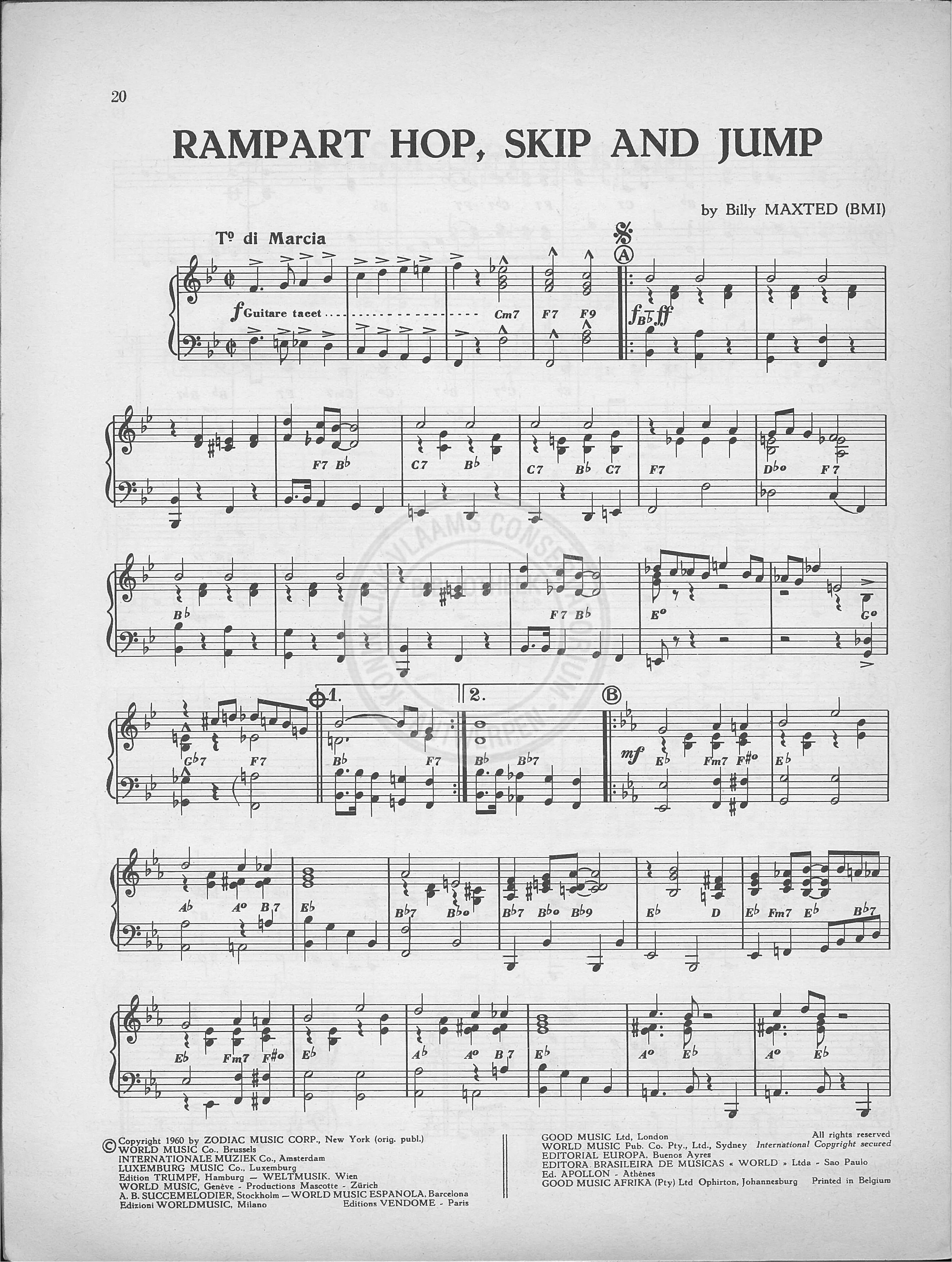 télécharger la partition d'accordéon Rampart hop Skip and jump (Marche) au format PDF