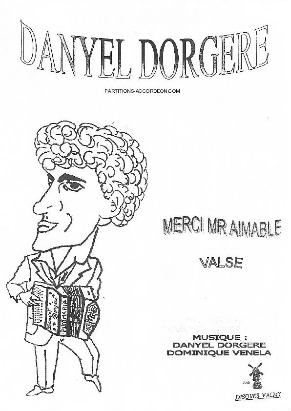 télécharger la partition d'accordéon Merci monsieur Aimable (Valse) au format PDF