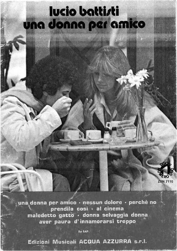 télécharger la partition d'accordéon Lucio Battisti & Testi di Mogol : Unna Donna Per Amico (8 Titres) au format PDF