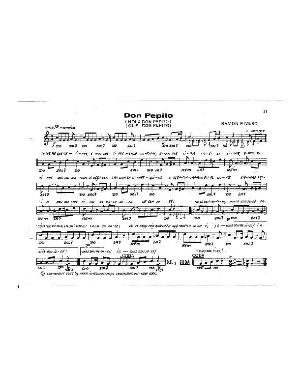 télécharger la partition d'accordéon Don Pepito (Hola Don Pepito / Olé Don Pepito) (Marche) au format PDF