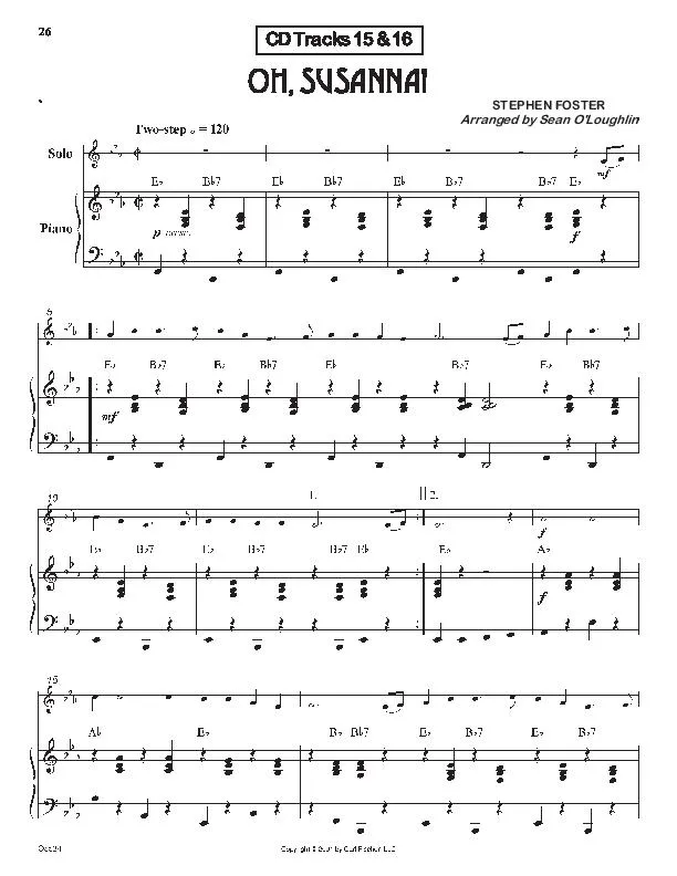 télécharger la partition d'accordéon Oh Susanna (Arrangement : Sean O'Loughlin) (Two-Step) (Marche) au format PDF
