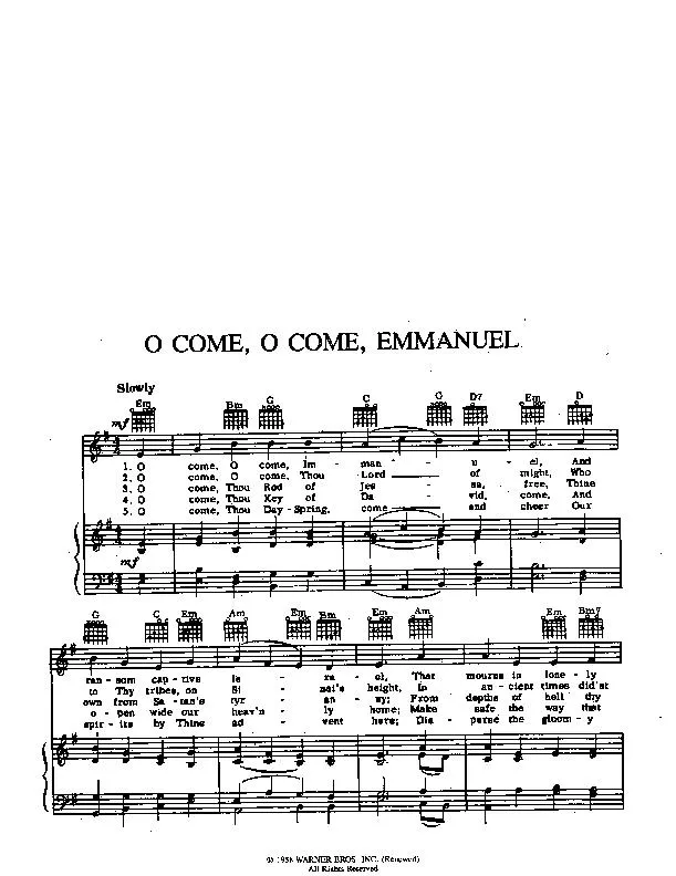 télécharger la partition d'accordéon O come O come Emmanuel (Chant de Noël) au format PDF