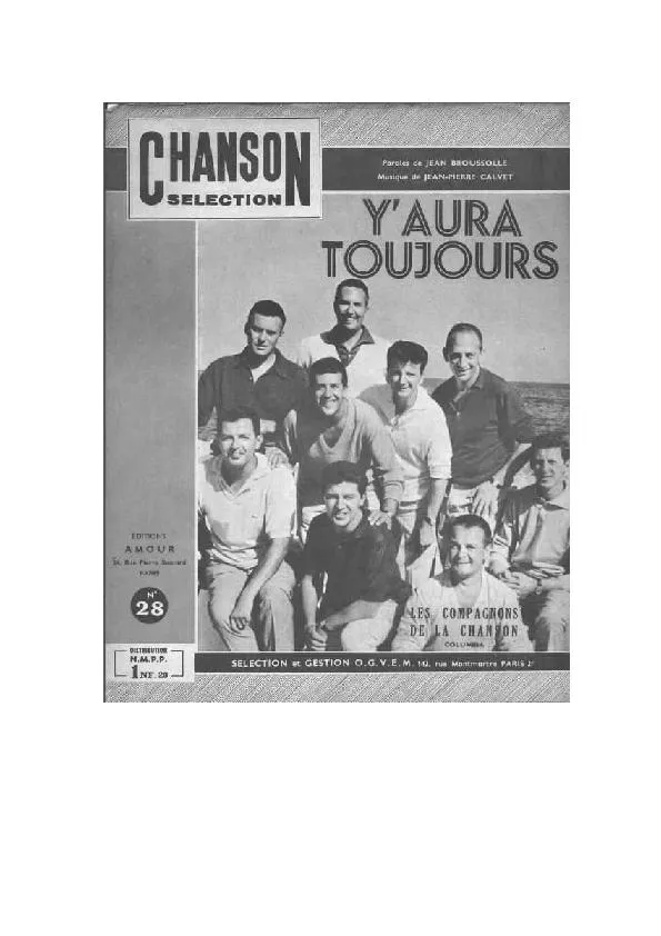 télécharger la partition d'accordéon Y'aura toujours (Chant : Les Compagnons de la Chanson) (Slow Rock) au format PDF