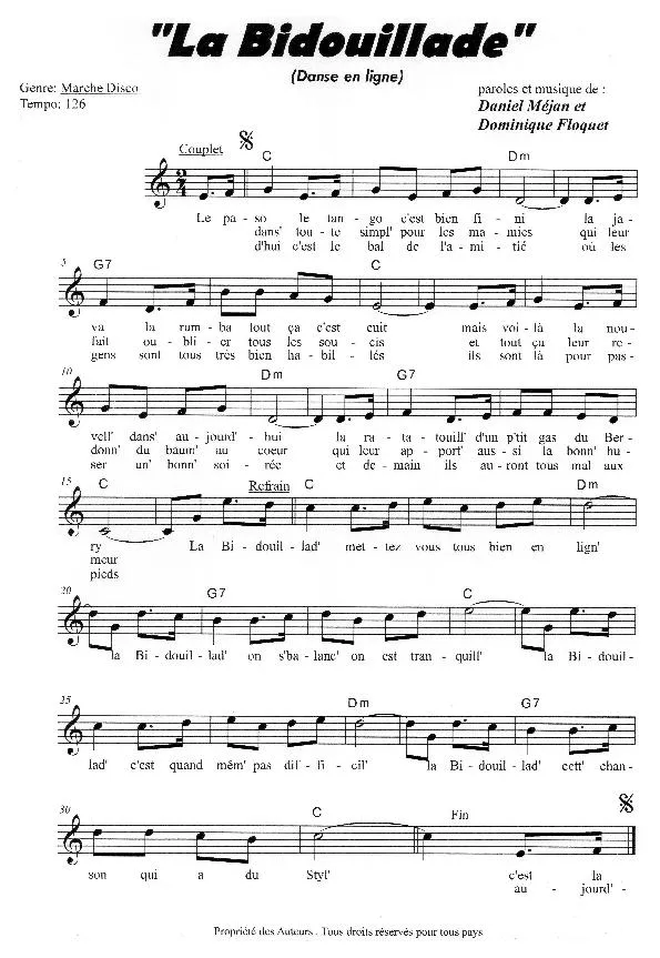 télécharger la partition d'accordéon La bidouillade (Danse en ligne) (Marche Disco) au format PDF