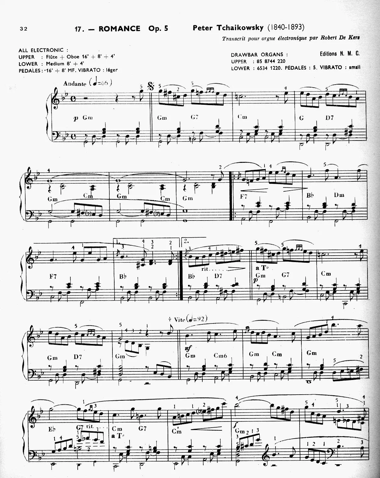 télécharger la partition d'accordéon Romance Op 5 (Arrangement : Robert de Kers) (Slow) au format PDF