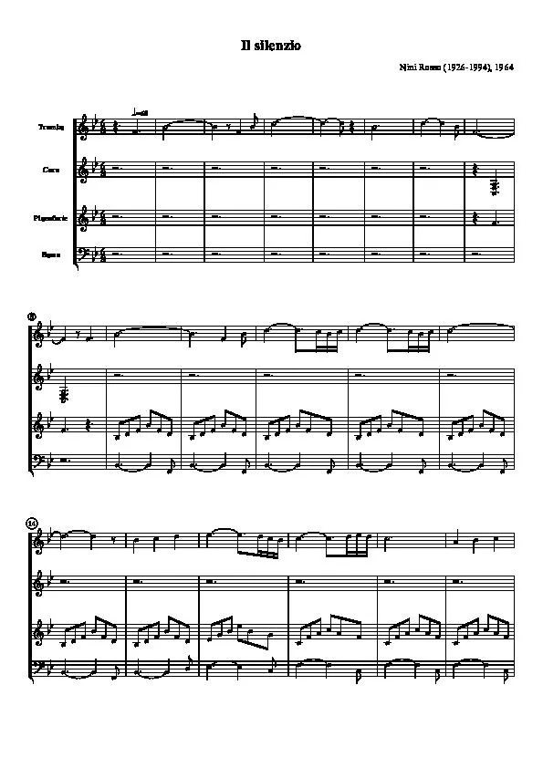 télécharger la partition d'accordéon El Silenzio / El Silencio (Quartet : Tromba / Coro / Pianoforte / Basso) au format PDF