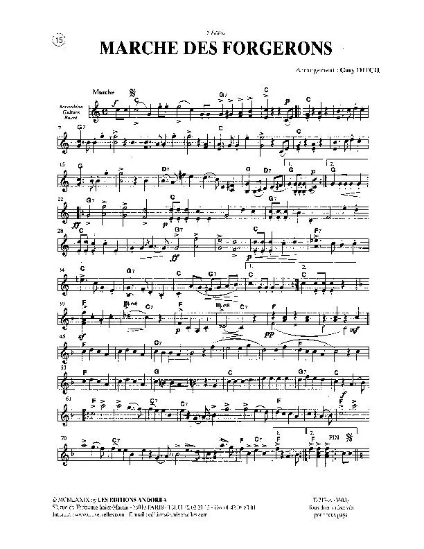 télécharger la partition d'accordéon Marche des Forgerons (Arrangement : Gary Ditch) au format PDF