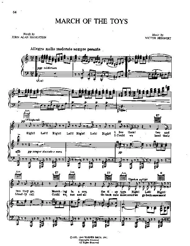 télécharger la partition d'accordéon March of the toys (Chant de Noël) au format PDF