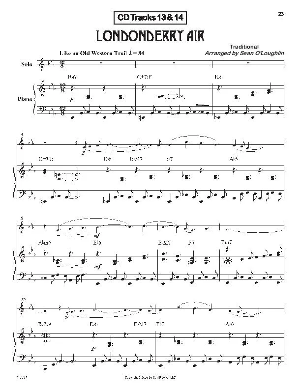 télécharger la partition d'accordéon Londonderry Air (Arrangement : Sean O'Loughlin) (Slow Rock) au format PDF