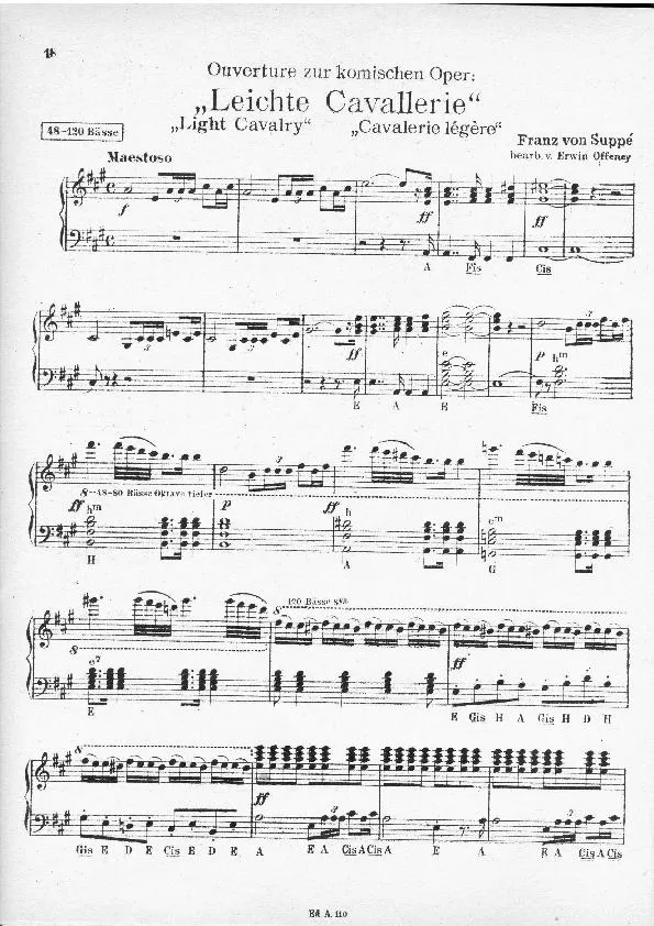 télécharger la partition d'accordéon Leichte Cavallerie (Light Cavalry) (Cavalerie légère) (Arrangement : Erwin Offeney) (Ouverture) au format PDF