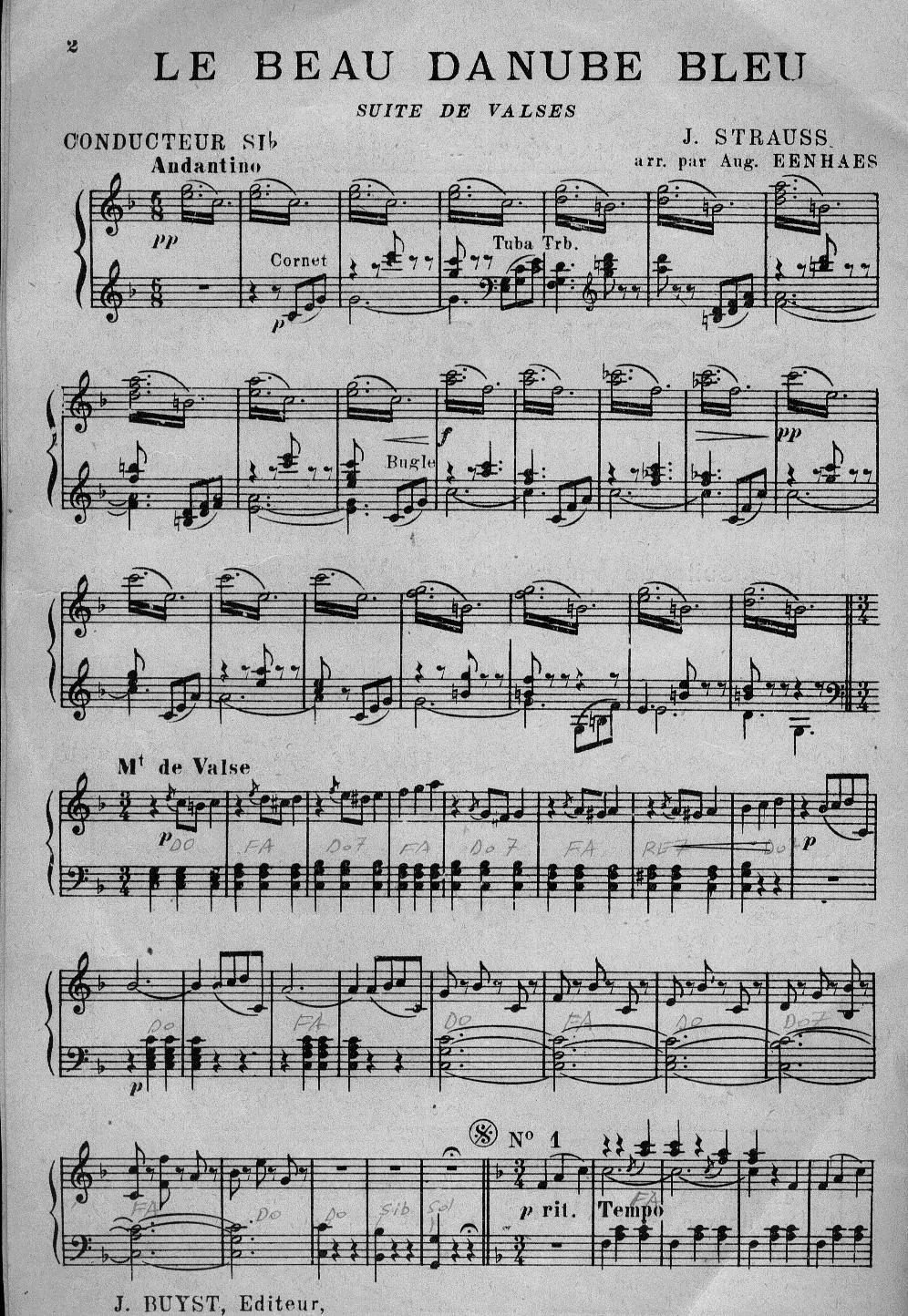 télécharger la partition d'accordéon Le beau Danube Bleu (Arrangement : August Eenhaes) (Suite de Valses) au format PDF