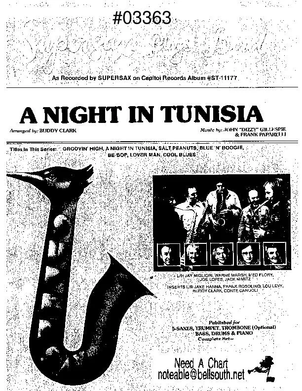 télécharger la partition d'accordéon A Night in Tunisia (Arrangement : Buddy Clark) (Band) au format PDF