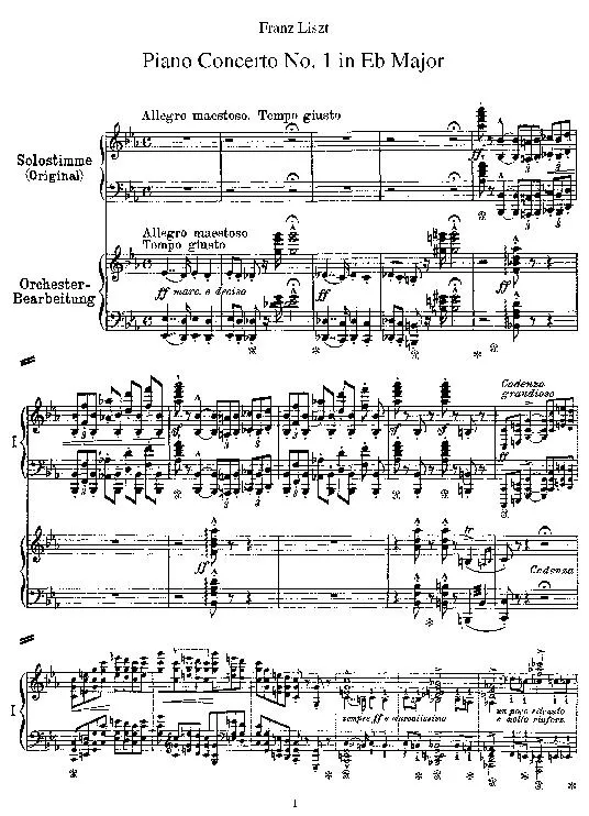 télécharger la partition d'accordéon Piano Concerto n°1 in Eb Major au format PDF