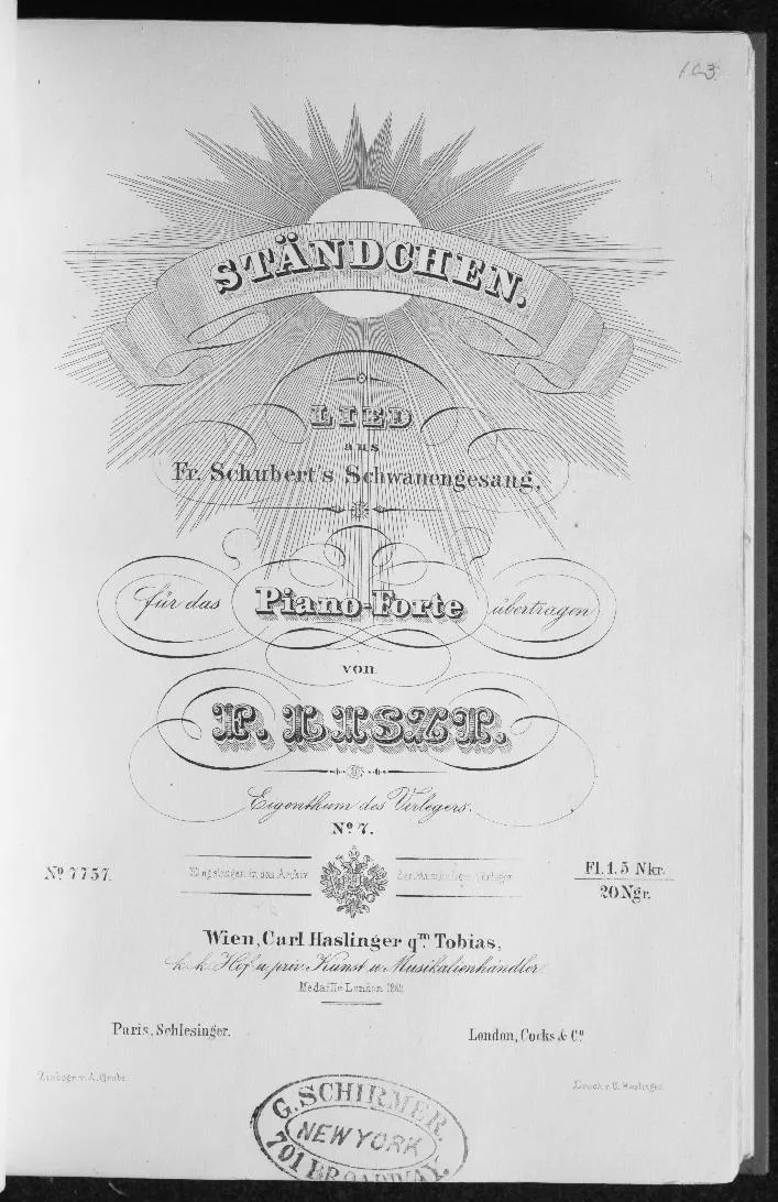 télécharger la partition d'accordéon Ständchen n°7 / Piano-forte von Franz Liszt au format PDF