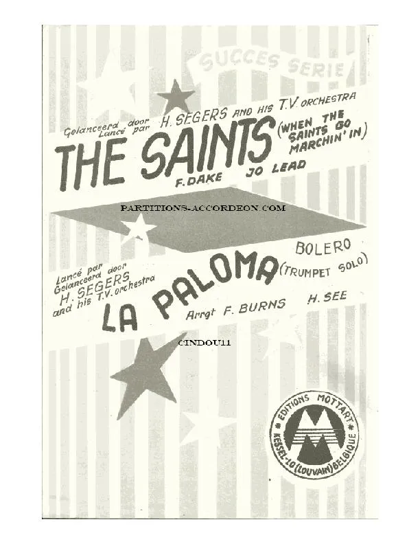 télécharger la partition d'accordéon The Saints (When the saints go marchin' in) (Orchestration Complète) (Fox) au format PDF