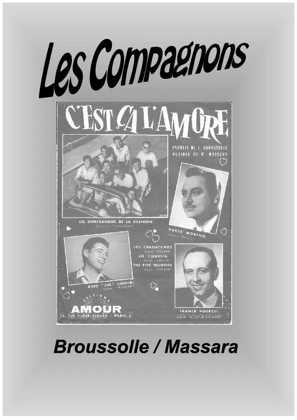 télécharger la partition d'accordéon C'est ça l'amore (Chant : Les Compagnons de la Chanson / Dario Moreno) (Boléro) au format PDF