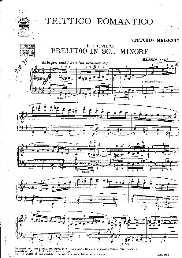 télécharger la partition d'accordéon Trittico Romantico (Preludio In Sol Minore / Pagina Intima / Scherzo) (Accordéon) au format PDF