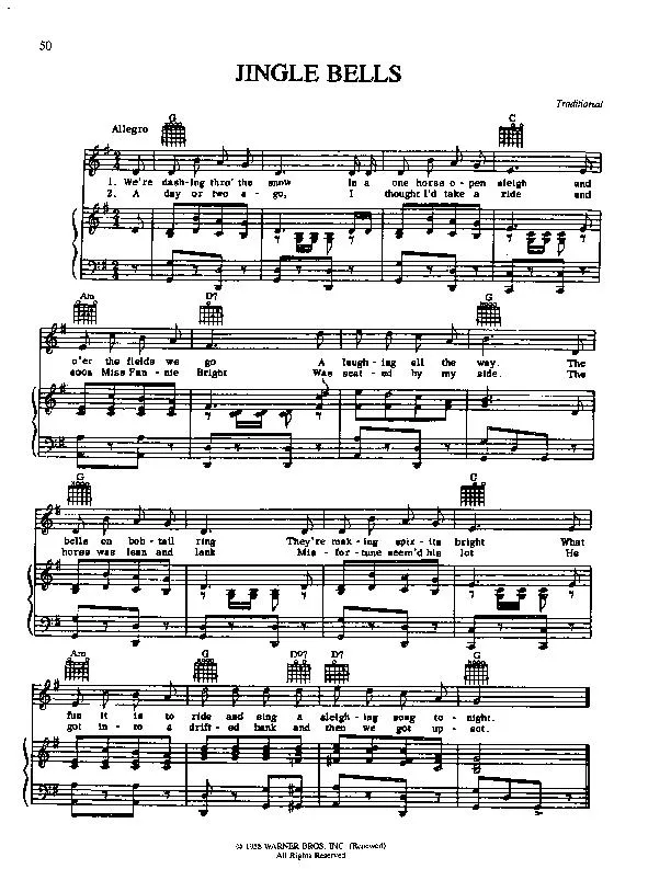 télécharger la partition d'accordéon Jingle Bells (Chant de Noël) au format PDF