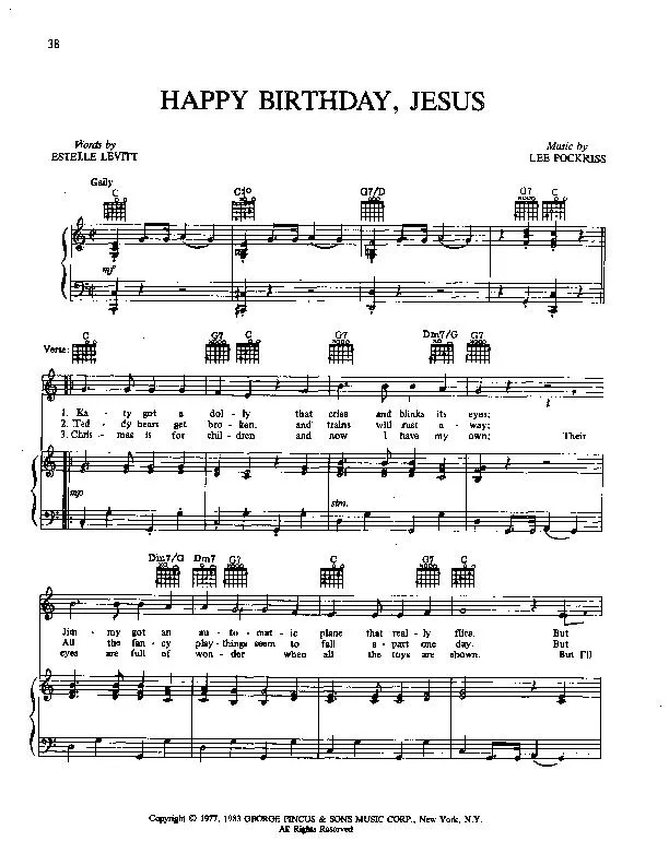 télécharger la partition d'accordéon Happy birthday Jesus (Chant de Noël) au format PDF