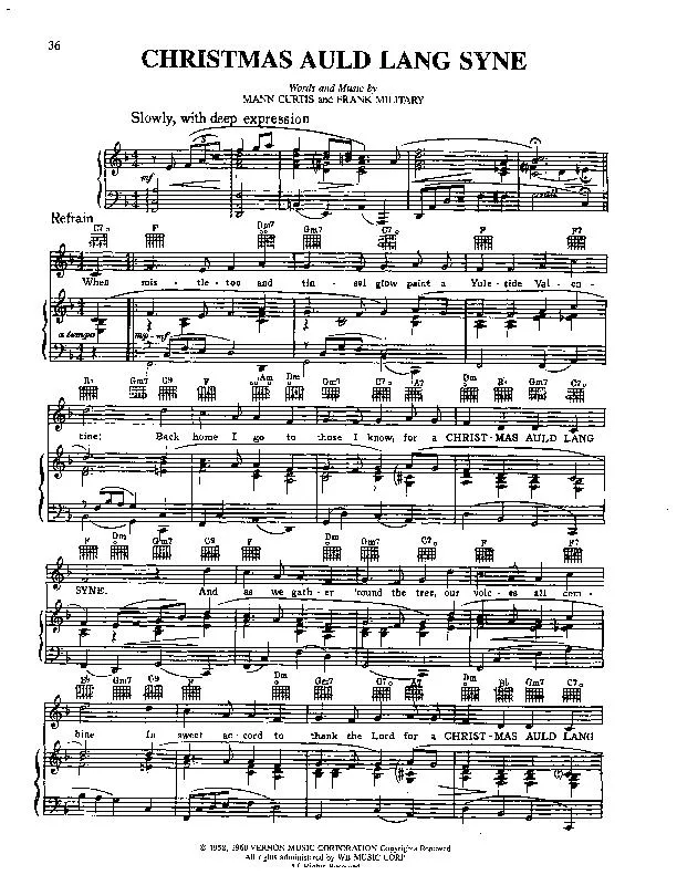 télécharger la partition d'accordéon Christmas auld lang syne (Chant de Noël) au format PDF