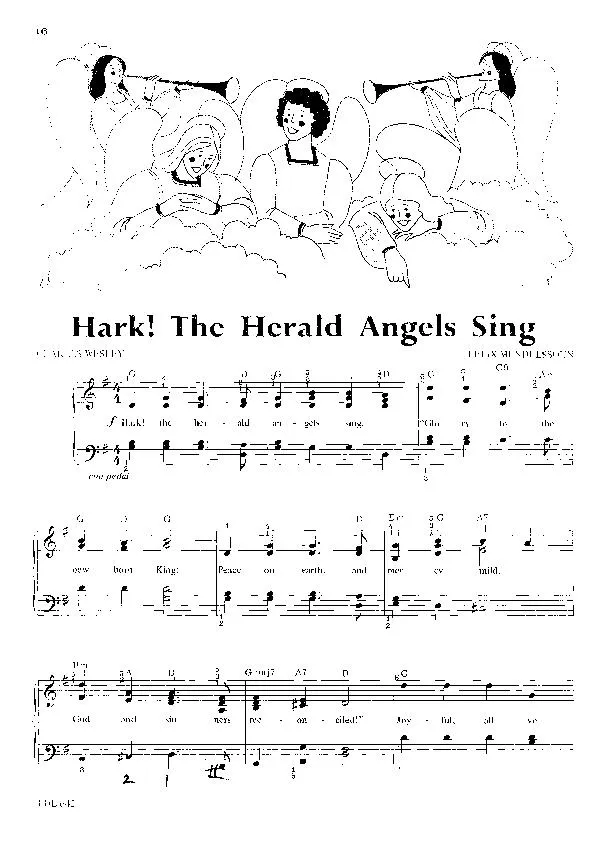 télécharger la partition d'accordéon Hark The Herald Angels sing (Chant de Noël) au format PDF